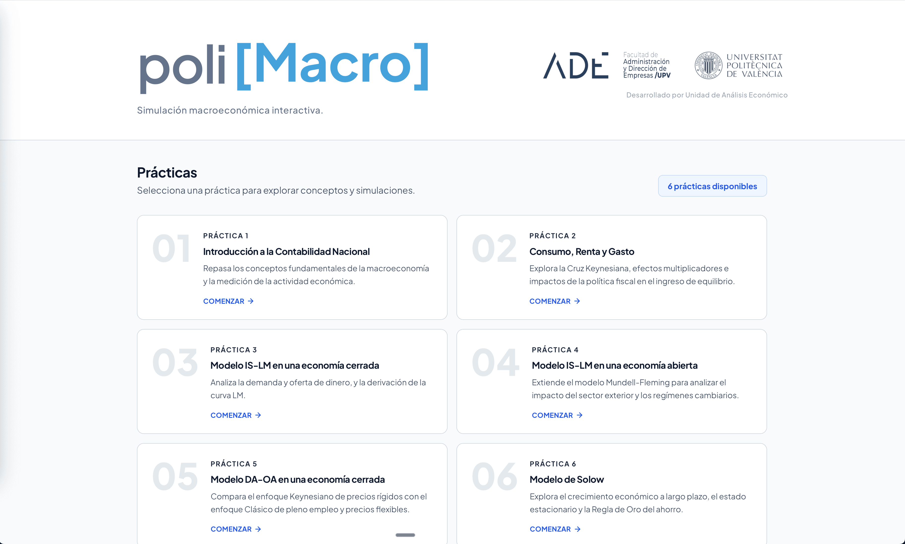 PoliMacro: simulador macroeconómico